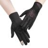IPENNY Women Sun UV Protection Driving Gloves Summer Short Floral Lace Anti-Skid Screentouch Gloves Elegant Sunblock Gloves view 1