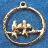50Pcs. WHOLESALE Tibetan Silver 3D BIRD In RING Charms Ear Drops Pendants Q0200 charm original view 2