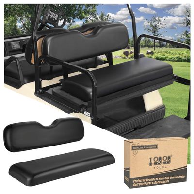 10L0L Deluxe Golf Cart Rear Seat Replacement Cushion, Soft Back Seat Cushion for Yamaha, EZGO RXV TXT, Club Car DS precedent and other 4&6 passengers Golf Carts with Flip Rear Seats