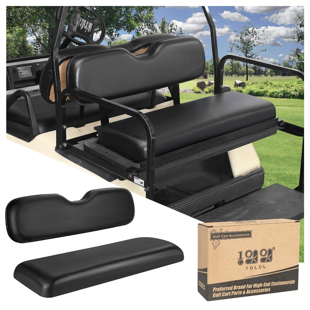 10L0L Deluxe Golf Cart Rear Seat Replacement Cushion, Soft Back Seat Cushion for Yamaha, EZGO RXV TXT, Club Car DS precedent and other 4&6 passengers Golf Carts with Flip Rear Seats
