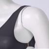 ACSUSS Womens Scoop Neck High Cut Bodysuit Glossy Bathing Suit Swimwear Sleeveless Leotard Nightwear Dark Gray One Size view 4