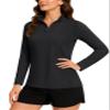 TACVASEN Women's 1/4 Zip Pullover Golf Shirts UPF 50+ Long Sleeve Sun Protection Shirts Athletic Tops Black, XL view 1