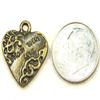 50Pcs. WHOLESALE Tibetan Antique Bronze "Made w/Love" HEART Charm Pendant Q0438 charm original view 3