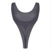 Zaldita Women's One Piece Sleeveless Bodysuit Swimsuit Low Cut High Legs Bandage Monokini Bathing Suit Dark Gray One Size view 4