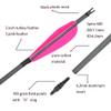 HNZMDY 30 inch Archery Pure Carbon Arrows Hunting Arrows with 4" Feather Fletching 100 Grain Replaceable Points Targeting Practice Arrows Spine 600 for Recurve Bow Compound Bow Longbow (12 pcs, Pink) view 2