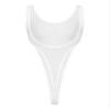 Zaldita Women's One Piece Sleeveless Bodysuit Swimsuit Low Cut High Legs Bandage Monokini Bathing Suit White One Size view 4