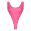 Zaldita Women's One Piece Sleeveless Bodysuit Swimsuit Low Cut High Legs Bandage Monokini Bathing Suit Hot Pink One Size view 3