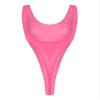 Zaldita Women's One Piece Sleeveless Bodysuit Swimsuit Low Cut High Legs Bandage Monokini Bathing Suit Hot Pink One Size view 4