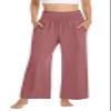 TARSE Womens Wide Leg Yoga Pants High Waist Comfy Loose Sweatpants Soft Lounge Pajama PJ Pants Toursers Pockets(Dusty Rose,M) view 1