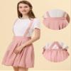 Allegra K Suspender Skirt for Women's Detachable Strap A-Line Bubble Skirt Small Pink view 3
