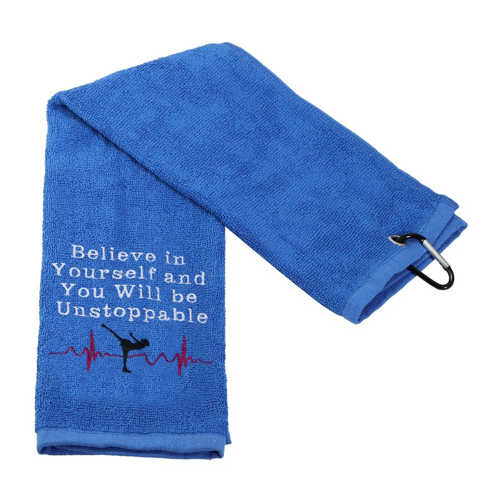 PXTIDY Ice Skate Towel Figure Skating Gift Believe in Yourself and You Will Be Unstoppable Embroidered Sports Teem Hand Towel Gift for Skating Lover Skating Team (Sport)