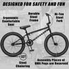 cubsala Freestyle BMX Bike, 20 Inch Kids Bicycle for 7-13 Years Old Kids and Beginner Level Rider, Black view 3
