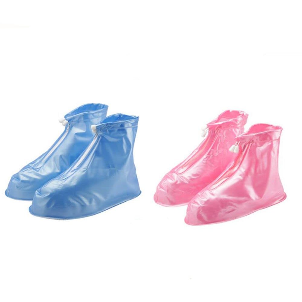 LUMoony 2Pcs Silicone Non Slip Shoe Covers Waterproof Sand Control Non-Slip Shoes Cover Reusable Silicone Shoe Covers with Zippers for Cycling Outdoor Camping Fishing Garden Travel Women Men Kids
