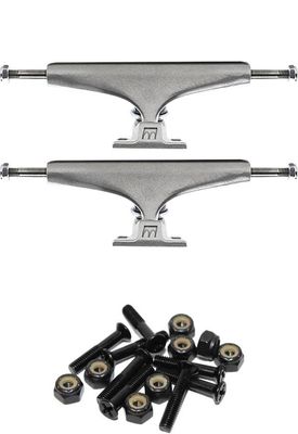 Royal Truck Co. Standard 127mm Ultra Light Raw Skateboard Trucks - 5.0" Hanger 7.75" Axle with 1" Raven Black Hardware - Bundle of 2 items