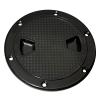 Akoleyer 4" Marine Black Circular Non Slip Inspection Deck Plate Hatch w/Detachable Cover for Access Boat RV view 1