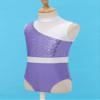 FEESHOW Girls Kids Shiny Sequins Gymnastics Leotard Sleeveless Hollow Back Ballet Bodysuit Dancewear Costume Light Purple 6 Years view 4
