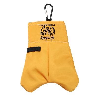 PWHAOO Funny Golf Gift I Know I Play So Try to Keep Up Golf Ball Storage Bag Golf Club Gift Ball Pouch Sack Gag Gift (I Know I Play Like A BS)