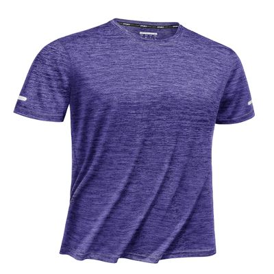 TACVASEN Purple Athletic Shirts for Men - Short Sleeve Dry Fit Workout Running Gym Quick Dry Polyester Shirts