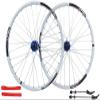 Wheelset 26in Double-Walled Wheels,Disc Brake Bike Wheelset Quick Release 32 Holes Bicycle Front and Rear Rims 7 8 9 10 Speed Cassette Road Wheel (Color : White, Size : 26") view 1