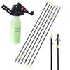 3/6pcs Archery Bowfishing Arrows with Fishing Reel 40m Fishing Rope Fiberglass Bowfishing Arrows Kit with Safety Slides for Compound Bow Recurve Bow Fishing Hunting (bowfishing reel +6 pcs #4 arrow) view 1