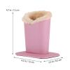 Leather Sunglass Holder Eyeglasses Holder Plush Lined PU Leather Glasses Stand Glasses Case Plush Fluffy Lined Eyeglasses Holder for Desks Nightstands Travel Eyeglasses Case view 3