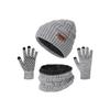 3-Pieces Winter Beanie Hat Scarf and Touch Screen Gloves Set Warm Knit Skull Cap for Men Women, Light Grey(Hat Scarf Gloves) view 1