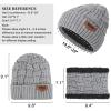 3-Pieces Winter Beanie Hat Scarf and Touch Screen Gloves Set Warm Knit Skull Cap for Men Women, Light Grey(Hat Scarf Gloves) view 3