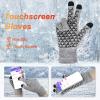 3-Pieces Winter Beanie Hat Scarf and Touch Screen Gloves Set Warm Knit Skull Cap for Men Women, Light Grey(Hat Scarf Gloves) view 4