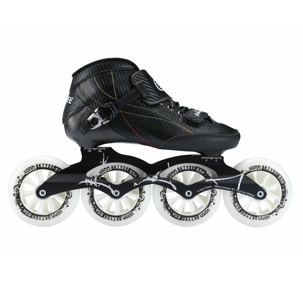 Inline Speed Skates Adult for Women and Mens, Professional Fitness Skating Roller Skates, High Performance Racing Skates, Unisex Black (Blackwhite, US 13 / EU 46)