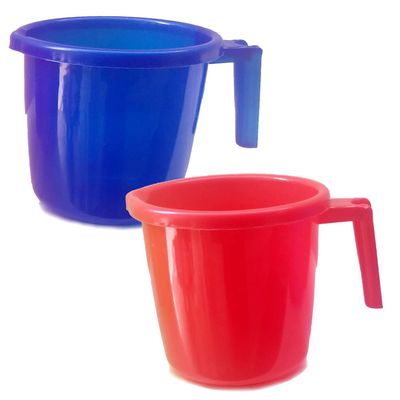 AnNafi Bathing Mug | Certified Bath Water Mugs | Plastic Mugs For Bathroom | BPA Free Dabba Camping Muggs | Bathing Water Muga - 1.5 Litre | One Or Set Of 2 In Assorted Colors (2)