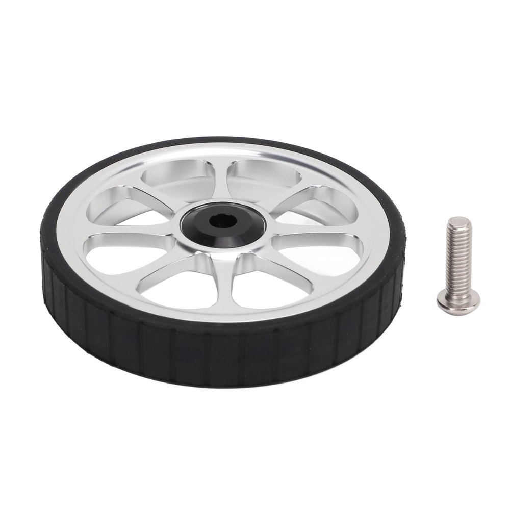 VGEBY Folding Easy Wheel, Aluminum Alloy 82mm Widened Bearing Easy Wheel for 3sixty Folding Bike(Silver)