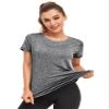 Abrooical Womens Crew Neck Casual Workout Tops Activewear Yoga Gym Sports Shirts Stretch Tunic Dark Grey X-Large view 2