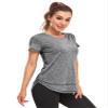 Abrooical Womens Crew Neck Casual Workout Tops Activewear Yoga Gym Sports Shirts Stretch Tunic Dark Grey X-Large view 3