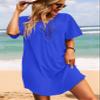 Supnier Plus Size Swimwear Cover Ups Women Stylish Swim Bathing Suit Coverup Dress Royl Blue 3XL view 2