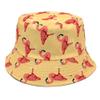 2 Pack Unisex Black Flamingo Bucket Hat Reversible Summer Trendy Couple Fisherman Caps for Women Men Beach Vacation (Yellow/Black Flamingo) view 3