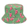 2 Pack Unisex Black Flamingo Bucket Hat Reversible Summer Trendy Couple Fisherman Caps for Women Men Beach Vacation (Green/Blue Flamingo) view 2