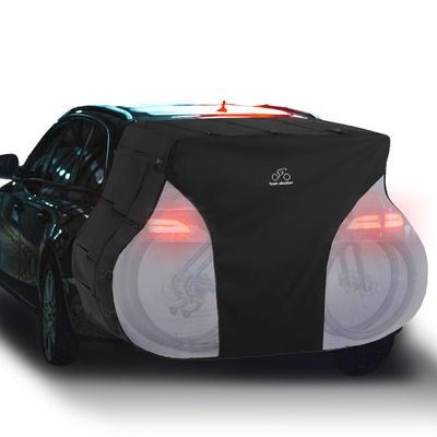TeamObsidian Bike Cover - Outdoor Storage, Bicycle Transportation or Travel - Waterproof eBike Protection - For 1 to 3 Bikes - Heavy Duty Ripstop 600D Oxford Material - Transparent