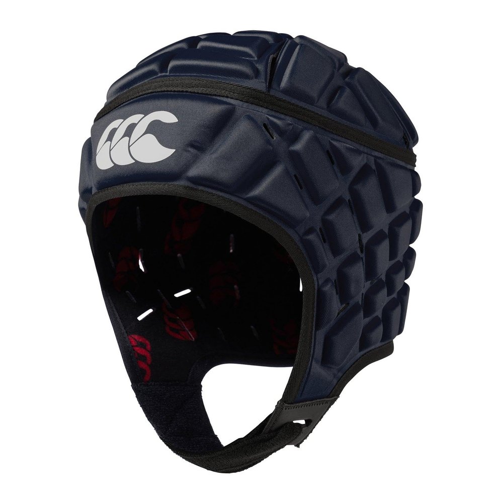 Canterbury Unisex Raze Rugby Headguard | Scrum Cap, Full Coverage | Soft-Edged Chin Strap | Designed Holes Aid Ventilation | Foam Padding Headguard, Navy, L