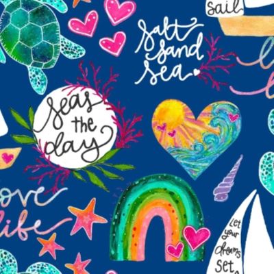 3 Wishes Seas The Day 18726 Navy Words