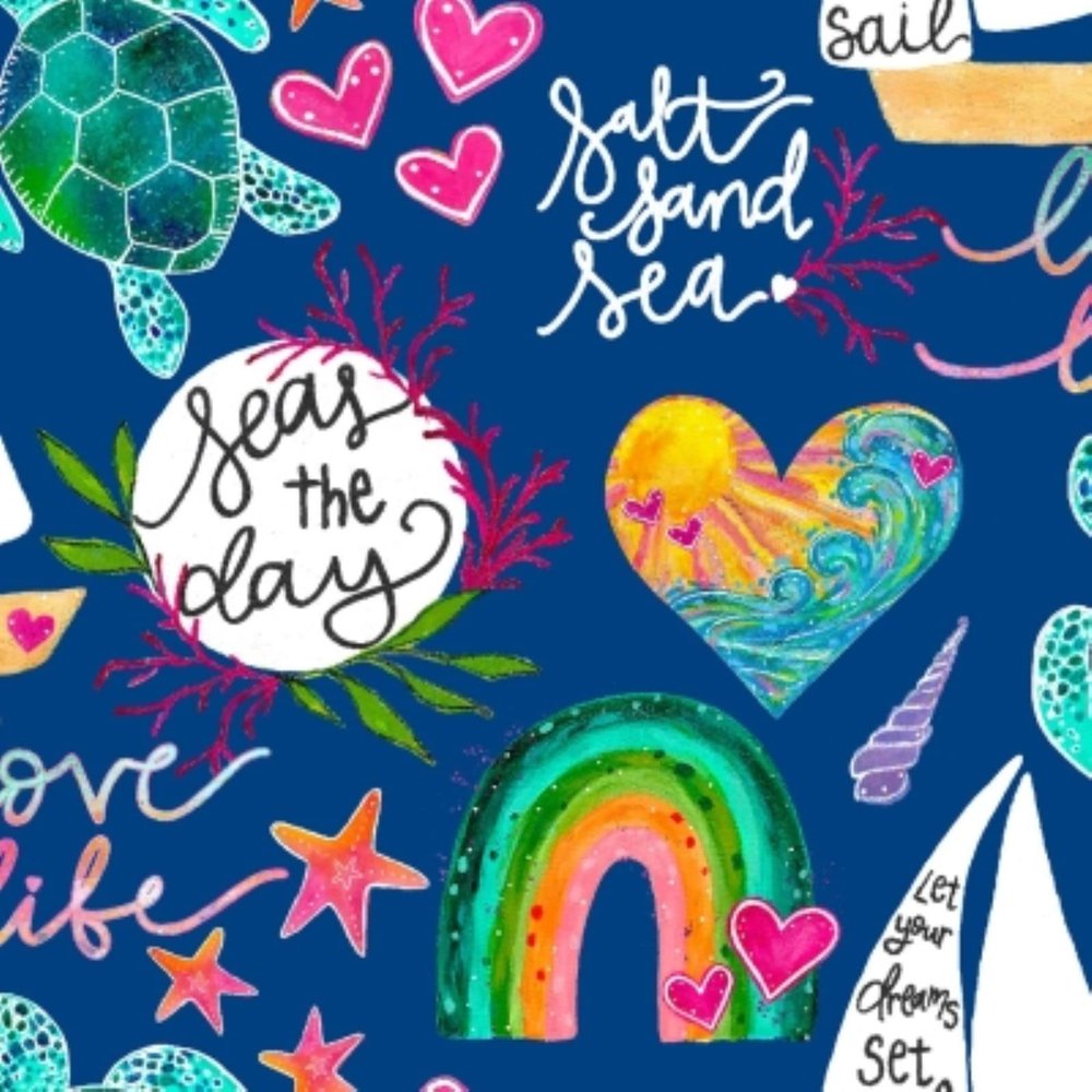 3 Wishes Seas The Day 18726 Navy Words