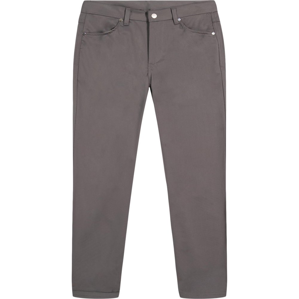 Izod Boys' School Uniform Flat Front Twill 5-Pocket Pants, Grey, 14