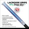 SNIPER SKIN ICT Lacrosse Grip - Waterproof Replacement Grip Wrap - Perfect Team Swag - Easy to Install, Strong Sports Grip - Blue Teal/Black Double Diamond view 3