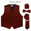 Vittorio Farina Solid Suit Vest for Men Set of 4 - Vest, Tie, Bow Tie& Pocket Square (Burgundy, XS) view 2