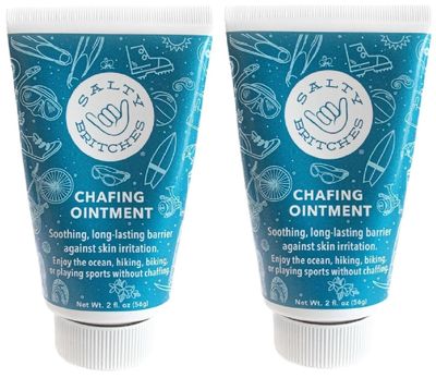Salty Britches Waterproof Anti Chafing Ointment, Chafing Gel, Half Marathon Essentials, Anti-Chafe, Military Gear Essential, Running Essentials, Gifts for Runners - Rose Scented - 2pk