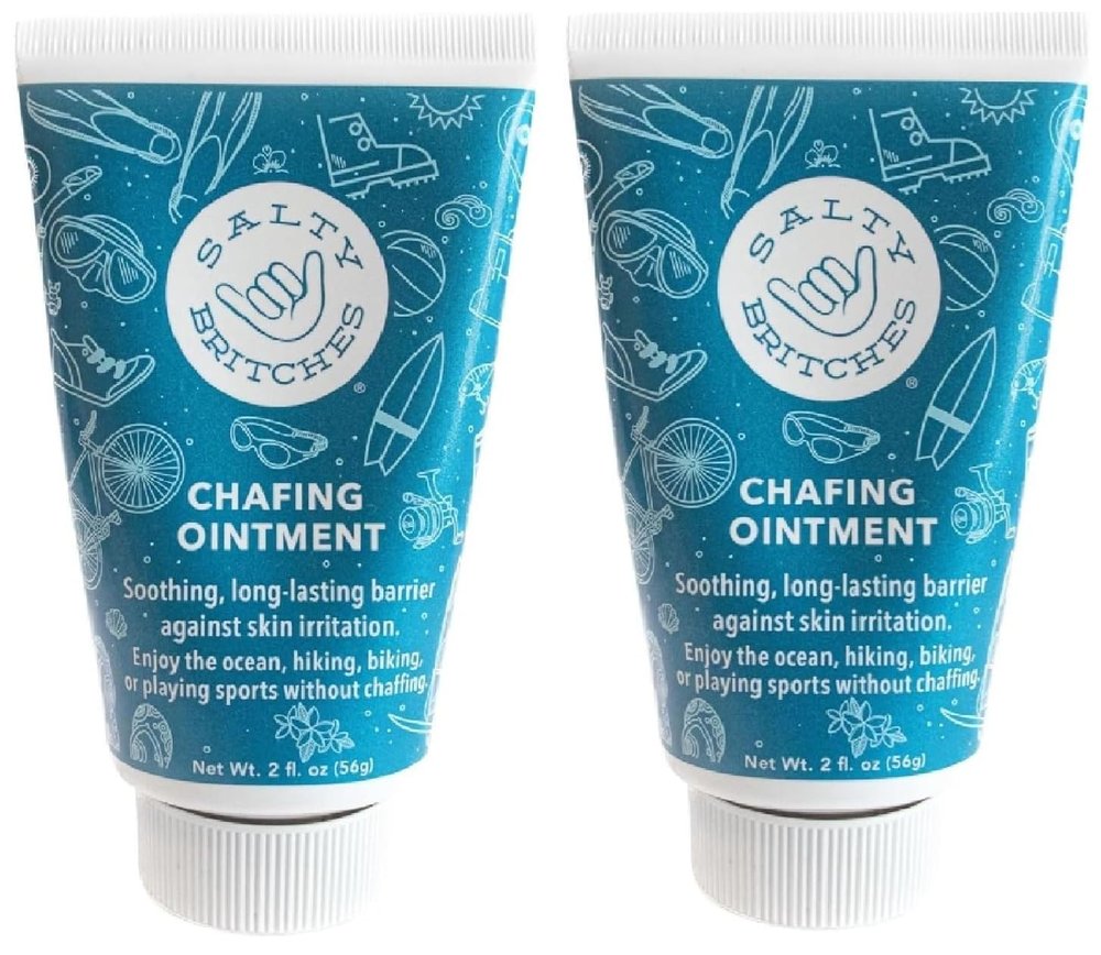 Salty Britches Waterproof Anti Chafing Ointment, Chafing Gel, Half Marathon Essentials, Anti-Chafe, Military Gear Essential, Running Essentials, Gifts for Runners - Rose Scented - 2pk
