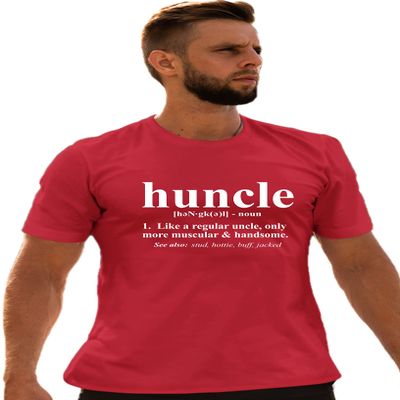 5X-Large Red Unisex Huncle Funny Handsome Uncle Gift Idea T-Shirt