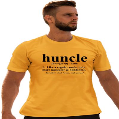 5X-Large Gold Unisex Huncle Funny Handsome Uncle Gift Idea T-Shirt
