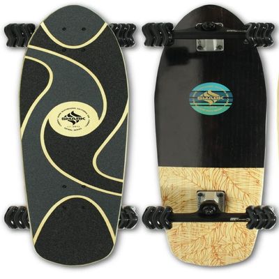 Shark Wheel 30.5" Surfskate Skateboard Complete with 72MM, 78A DNA Black Shark Wheels - Beach Life