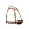 Lenza Gloss Rose Gold Fillis Stirrups Horse Riding S/Steel with Black Tread 4.75" for Him Her view 3