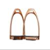 Lenza Gloss Rose Gold Fillis Stirrups Horse Riding S/Steel with Black Tread 4.75" for Him Her view 4